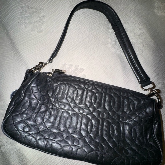 Donald Pliner Black Leather Shoulder Bag - Picture 6 of 10